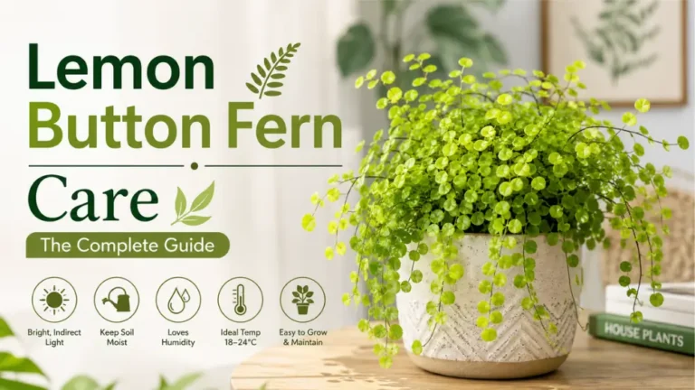 Lemon Button Fern in a pot with lush foliage, ideal for indoor plant care