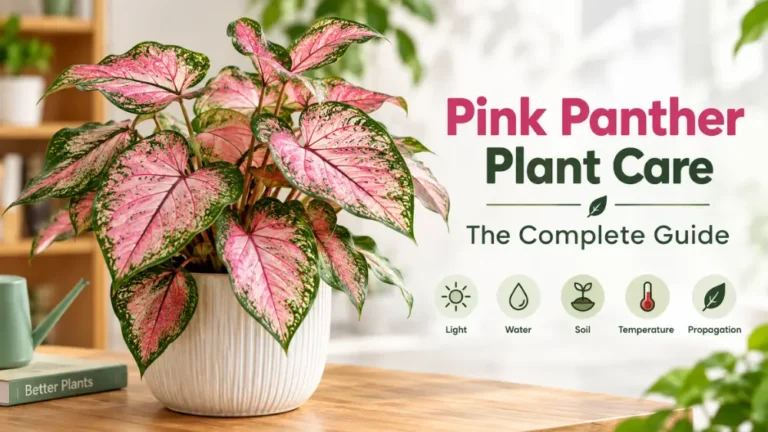 Pink Panther plant care guide with vibrant pink and green leaves in a pot